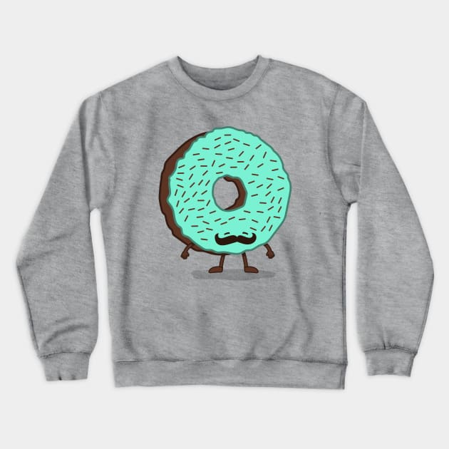 The Mustache Donut Crewneck Sweatshirt by nickv47